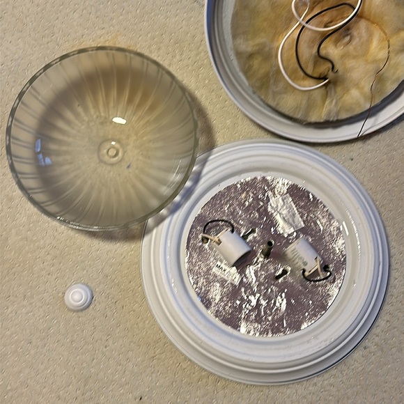 Two Frosted Glass 13” Light Fixtures - Picture 4 of 5